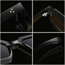 SO&EI Fashion Square Rivets Women Sunglasses Shades UV400 Retro Gradient Men Punk Sun Glasses