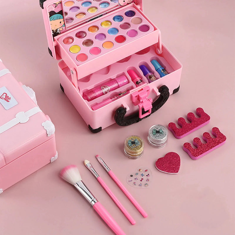 Kids Makeup Kit Girls Real Makeup Kit Safe Non Toxic Princess Play Makeup Set Pretend Play Make Up Children Toys Gifts