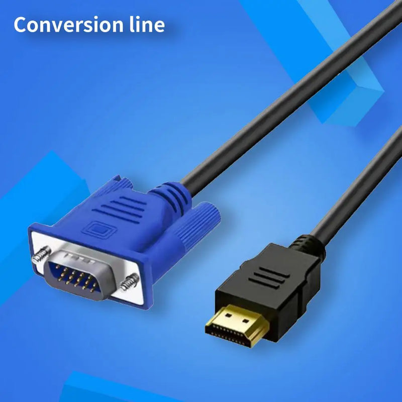 HDMI-compatible to VGA Cable Reliable Anti-interference Golden Plated HDMI-compatible Male to VGA Male Adapter for Desktop