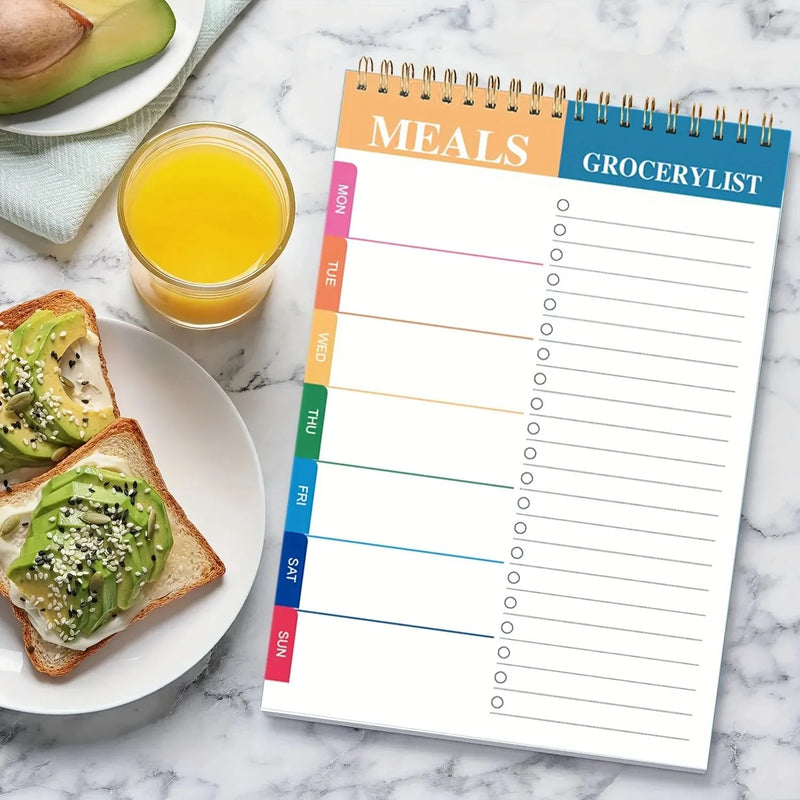 1Pcs Meal Planner Pad 90 Pages Weekly Meal Planner Notepad For Organized Weekly & Daily Planning | Tear-Off Grocery Checklis