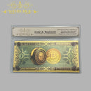 1-10pcs Nice Gifts For 1-100 Bitcoin and Dogecoin With Nice Frame in 24k Gold Foil For Collection