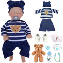 BRASTOY Reborn Painted Realistic Baby Doll 48cm Boy Teddy Bear Silicone Body Can Take Bath