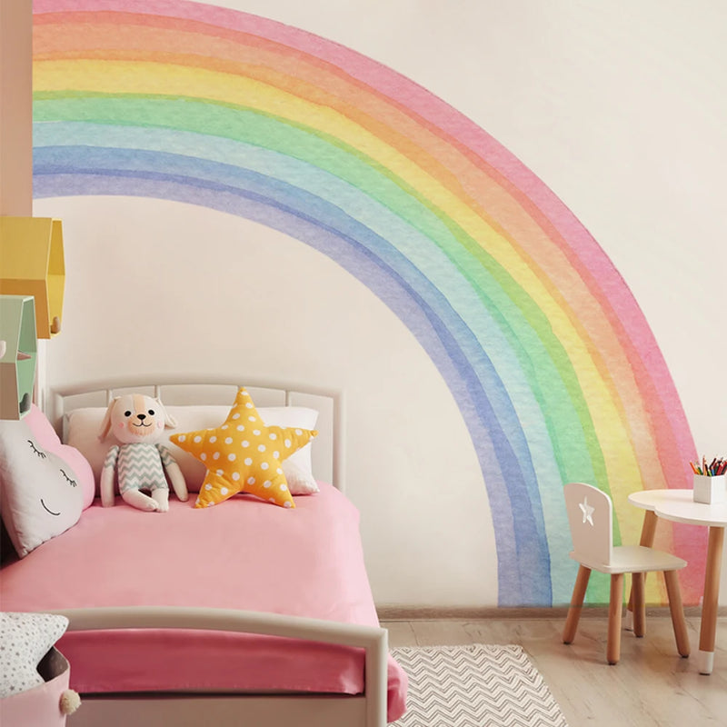 Large Watercolor Rainbow Wall Stickers For Kids Rooms Giant Child Wall Rainbow Stickers Pastel Boho Rainbow Wall Sticker