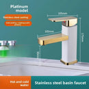 Stainless Steel Bathroom Basin Faucet Deck Mounted Hot and Cold Water Tap Dual-use Household Bathroom Kitchen Mixer Faucets