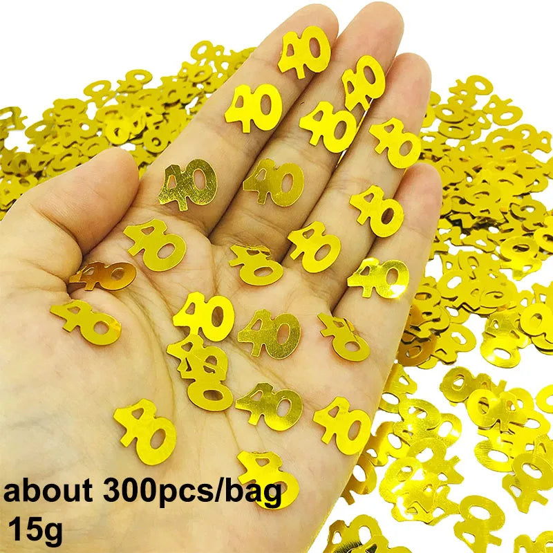 40th Birthday Party Disposable Tableware Plate Cup Napkin Black Gold Party Decorations Birthday Balloon 40 Years Party Supplies