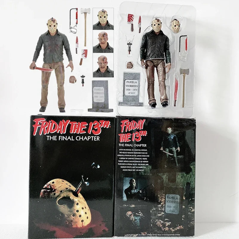 NECA Friday The 13th Figure Toys Freddy Jason Voorhees Blood Ultimate Action Figure Jason Collectible Model Toy Christmas Gifts