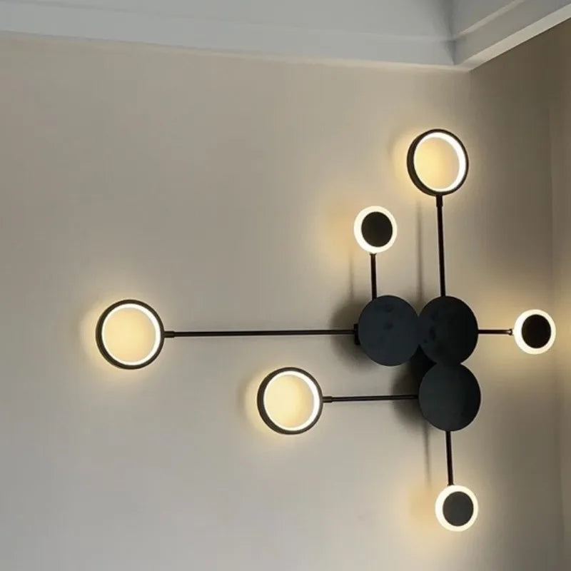 Nordic Modern Clock Wall Lamp Bedroom Bedside Living Room Dining Room Restaurant Hallway Entryway Led Lighting Home Decor Sconce