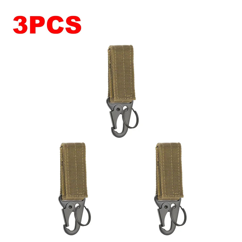 1-4PCS Tactical Hanging Buckles Nylon Webbing Carabiners Belt Triangle Keychain For Outdoor Climbing Camping Tools Accessories