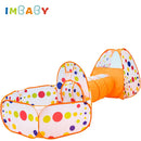 IMBABY Spielzeugzelt Indoor-Bällebad 3-in-1 Kinderzelt Faltbarer Krabbeltunnel Outdoor-Campingzelt Kinderzimmer-Haus