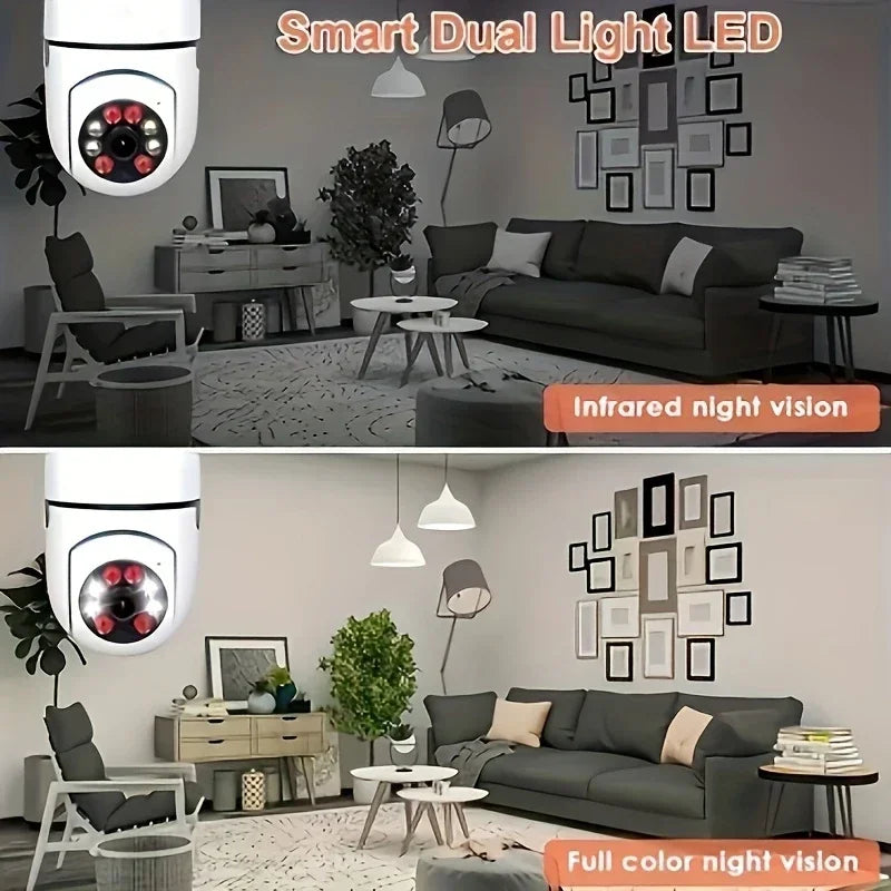 Ease Life APP-Light Bulb Security Cameras Outdoor Wireless WiFi Camera 5GHz, 360 Degree, E27 Light Socket Screw In Securi
