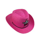 Kids Western Cowboy Hat Retro Sheriff Cap Sunscreen With Wind Rope Hat Boys Girls Horseback Riding Tourism Fishing Sunshade Cap