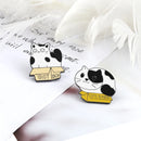 2PCS/Set Couple Friend Cats Brooch Set Cute Black And White Kitten Enamel Pins Cartoon Cat Claw Fishbone Badge Bag Lapel Jewelry