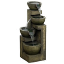 Outsunny Garden Fountain 5W 4 Tier Cascading Water Fountain with Water Pump and Adjustable Water Outlet for Decoration