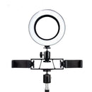 3-Position Stand Clip Bracket Holder Mobile Phone Clamp Tripod 1/4" Mount for Smartphones Mic Fill Lights Live Broadcast