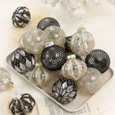 Christmas Ball Decorations Transparent Painted PET Christmas Ball Set Ornaments Christmas Tree Accessories Pendant 8cm/9pcs