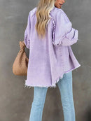 New 2025 Autumn Spring Women Solid Shirt Blusa Retro Denim Loose Korean Female Buttons Tops Vintage Casual Long Sleeve Blouses