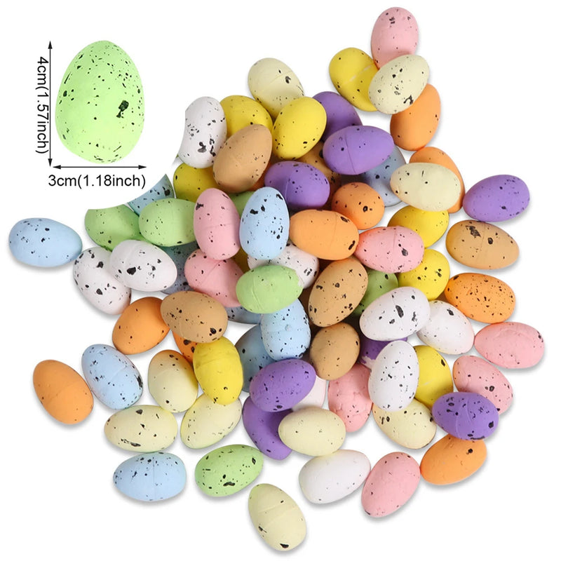 20/50/100pcs Easter Eggs Decoration,Fake Foam Eggs,Painted Bird Pigeon Eggs,DIY Easter Craft Wreath