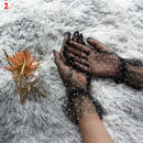 Retro Spring Summer Women Short Tulle Gloves White Black Wedding Gloves Stretchy Lace Full Finger Mittens Mesh Translucent Glove