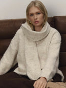 Hirsionsan 2025 New Soft Loose V Or O Neck Knitted Sweaters Women Winter Solid Female Pullovers Warm Basic Knitwear Jumper