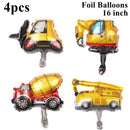 Excavator Crane Tractor Birthday Cake Topper Construction Party Cake Decor Kids Boy 1st Baby Shower One Year Happy Birthday Cake