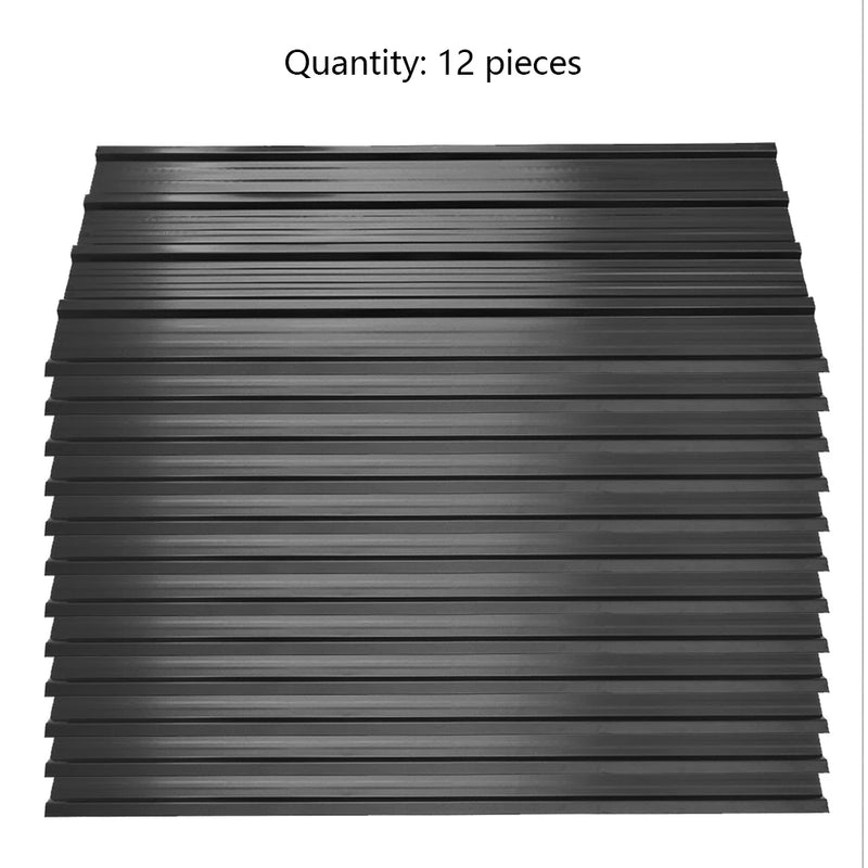 Set of 12 Heavy-Duty Corrugated Steel Panels for Roofing, Walls & Flooring | Fire/Corrosion-Resistant Recyclable Metal Sheets