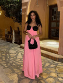 The Meridian Line | Colour-Block Halter Maxi Dress