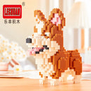 Linkgo Connection Building Blocks Collie Husky Bulldog Corgi Schnauzer 3D Model Animal Dog Mini Bricks Figure Toys For Kid Gift
