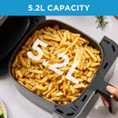 Midea Hot Air Fryer, 5L Capacity, HeatXpress Technology, 90% Less Oil, Energy and Time Saving with 7 Presets, MAD55F8APK