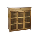 4 Tier Wooden Shoes Rack Organiser with 3 Hollow Doors