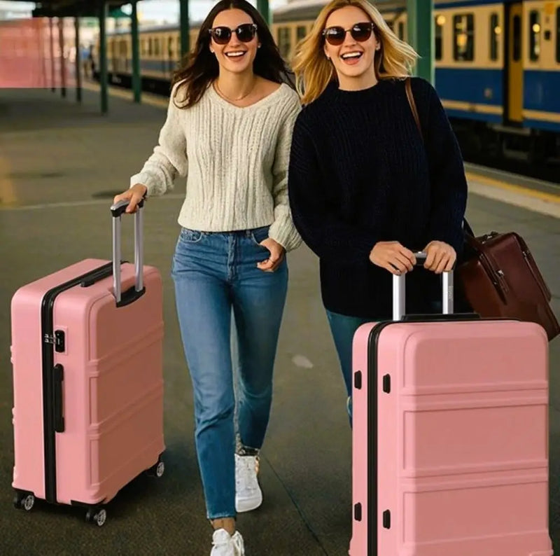 KONO TSA Lock, suitcase (M/L/XL) TONO Hard Case, Lightweight ABS Trolleys with Twin wheels