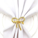 6Pcs Bowknot Napkin Rings Metal Gold Silver Napkin Holder for Christmas Thanksgiving Wedding Banquet Table Decorations