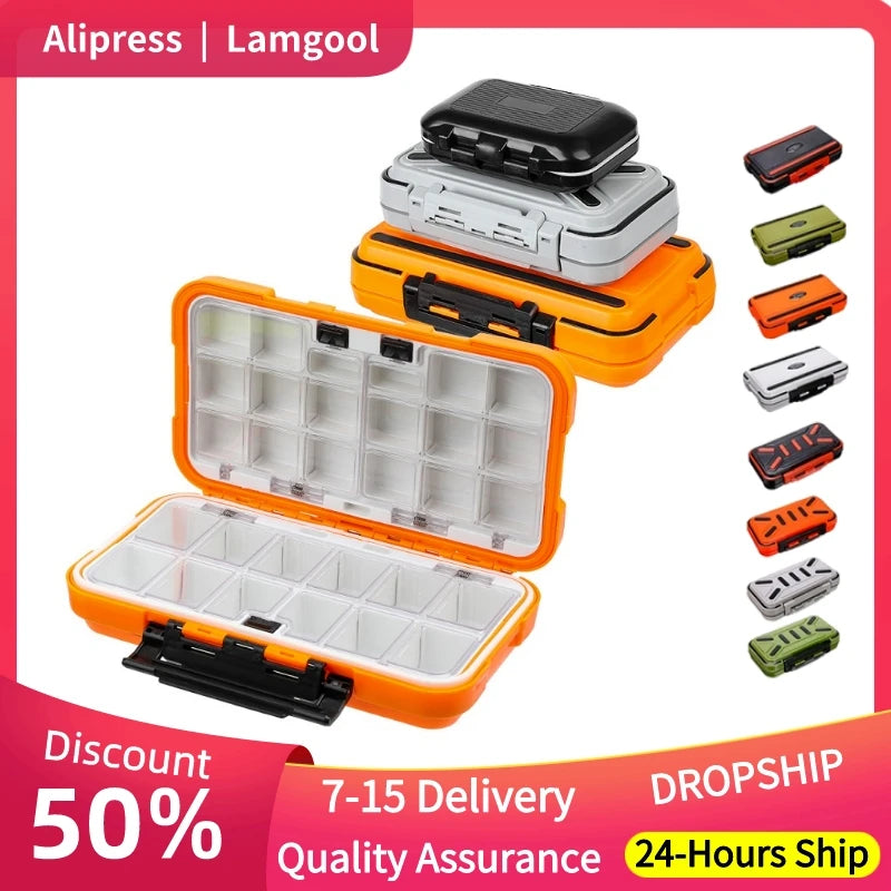 Fishing Tackle Boxes Waterproof Fishing Storage Boxes Bait Box Multifunctional Hook and Bait Accessory Box Double-Sided Opening