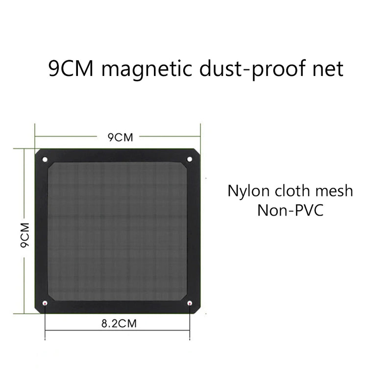 80mm 120mm 140mm PC Chassis Cooling Fan Dust Filter Soft Magnetic Nylon Frame Dustproof Mesh Cover PC Computer Chassis Net Guard
