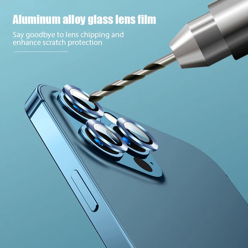 Metal Ring Camera Lens Protector Glass For iPhone 11 12 13 14 Pro Max Full Cover Camera Protector For iPhone 14 13 12 11