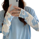 Sun Protection Ice Silk Riding Sleeves – Floral UV Protection, Cooling Arm Warmers & Half-Finger Design for Cyclists