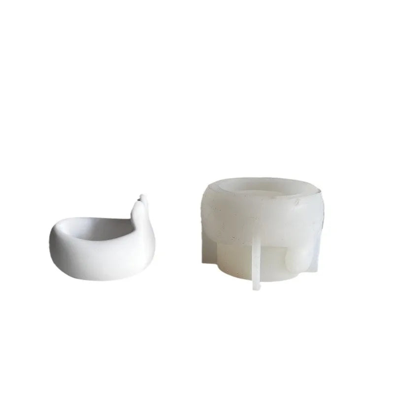 Easter Bunny Candle Cup Silicone Mold DIY Gypsum Cement Storage Egg Bowl Decoration Desktop Ornament Resin Mold Home Handicrafts