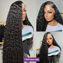 Deep Wave 13x6 13x4 HD Transparente Lace Frontal Echthaarperücken Brasilianisches 100% Remy Haar 13x4 Wasserlocken Frontperücke für Frauen