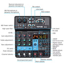 TEYUN 4-Channel Professional Sound Mixer Console Mini Audio Mixer Sound Card Computer Input 48v Power USB Computer Record NA4