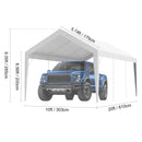 SucceBuy Carport Replacement Canopy Cover Garage Top Tent Shelter Tarp Heavy-Duty Waterproof & UV Protected （Frame Not Include）