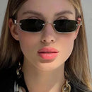 Unisex Half Frame Square Premium Sunglasses Trendy and Personalized UV Resistant Travel Beach Walk The Show Shades Glasses
