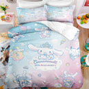 Cartoon Sanrio Bettbezug-Set Kawaii Cinnamoroll Bettdeckenbezug Kissenbezug-Set Kinder Mädchen Bequemes Bettset Full Twin King Size