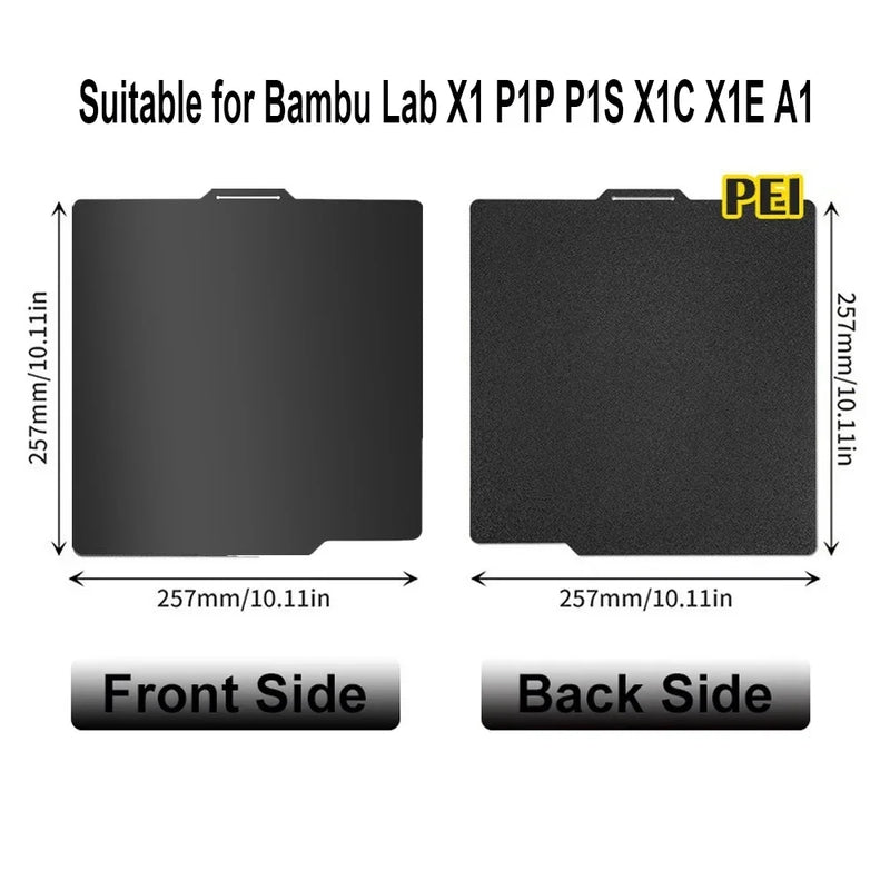 Build Plate for Bambu Lab X1 P1P A1 PEI Sheet Smooth Pei Textured Pei Sheet 257x257 for Bamboo Lab X1c Bambulabs P1s A1 Plate