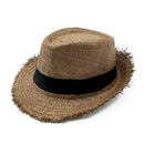 Straw Sun Hat Mens Womens Casual Breathable Cowboy Wide Brim Jazz Hat Sun Protection Fashion Beach Caps Summer