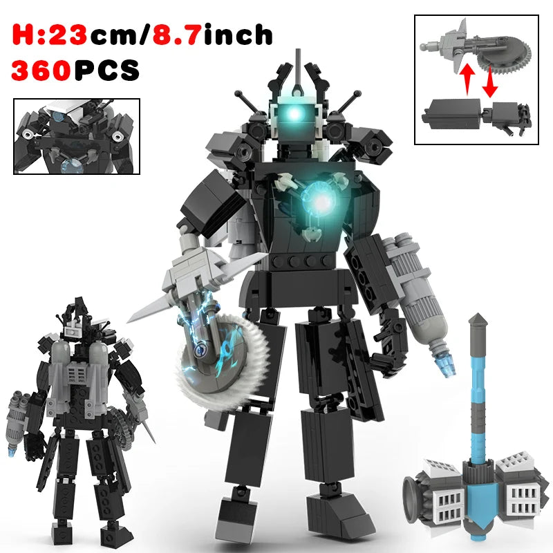 Skibidi Toilet Titan TVman Weapon Arm Blocks Model Toys Titan Drill Man TItan Clock Sword  Bricks Toys for Kid Xmas Ideas Gift