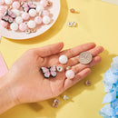 Butterfly Silicone Beads Pen Beads Round Silicone Focal Beads with Rhinestone Spacer Beads for Jewelry Pens Keychain Making DIY