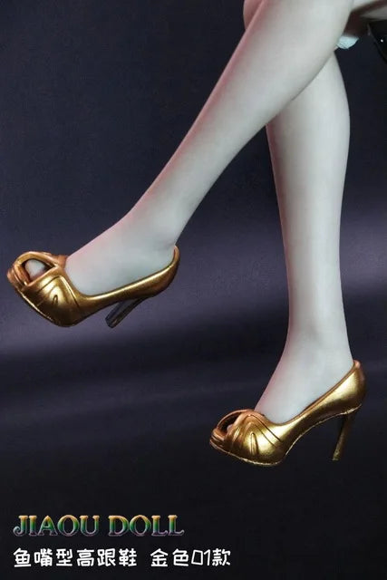 1/6 Scale Female Fishbill High Heels Shoes Model Fit 3.3cm Length feet Soldier Action Figure Body