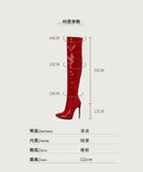Autumn and Winter New Style Fashion High-heeled Women's Long Boots Sharp Toe Sexy Party Over The Knee Boots High 12cm Size 35-48