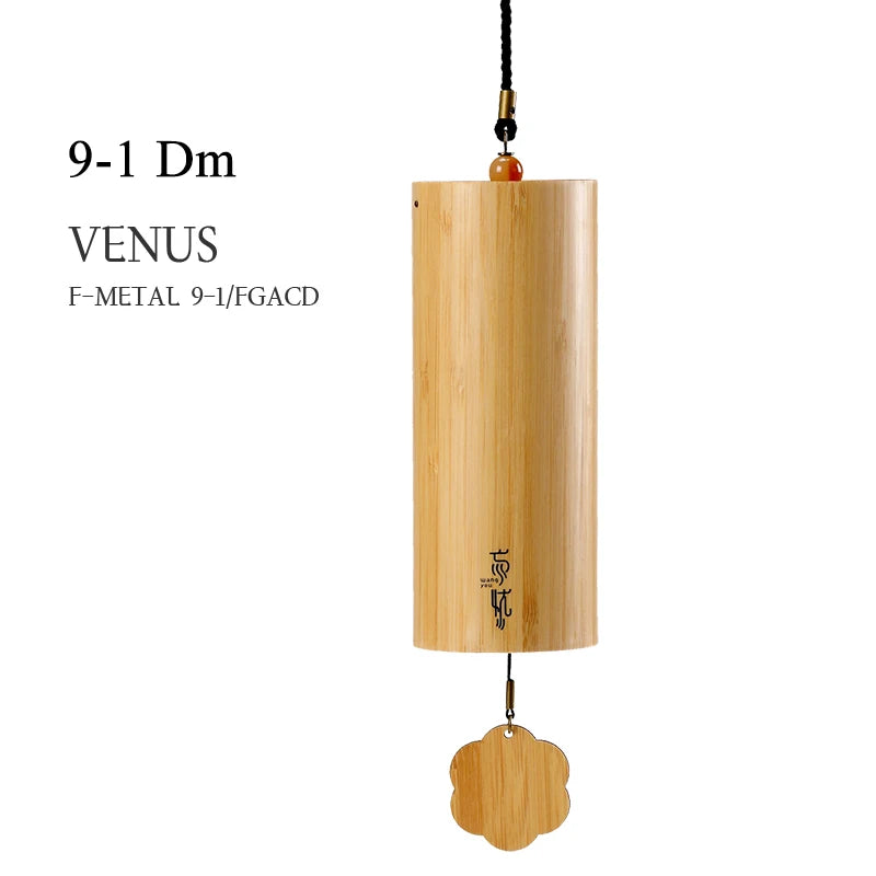 Hluru 9 Notes Windbell Bamboo Material Chimes Outdoor Garden Zen Meditation Tools Christmas Present Home Decoration Percussion