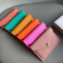 Custom Letters Soft Leather High-end Ultra-thin INS Style Mini Envelope Card Holder Wallet Simple ID Wallet Coin Purse
