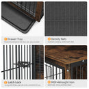 S M L 3 Sizes Dog Crate End Table Furniture Wood Metal Combine Pet Dog Cage Kennels with Double Doors and Removable Tray